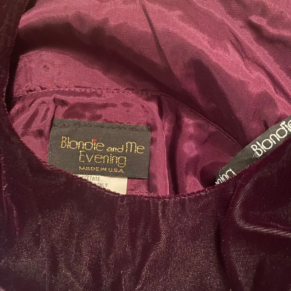 Vintage Purple 90s Y2K Satin Velvet Cutout Rhinestone Low Back Mini Prom Dress - Picture 7 of 7